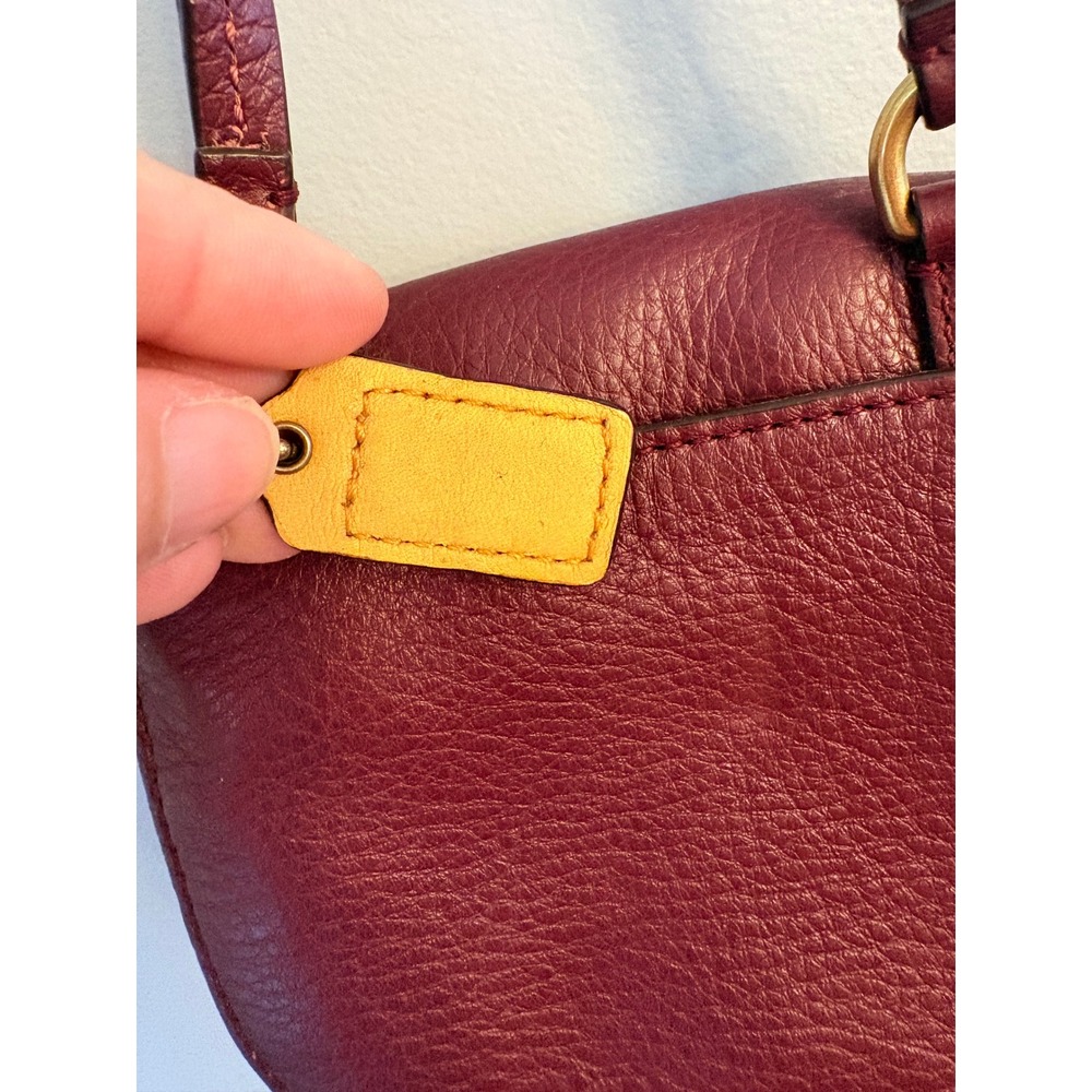 Coach Burgundy Pebbled Leather Mini Park Crossbody Bag Small Purse Maroon Kids - Picture 5 of 15